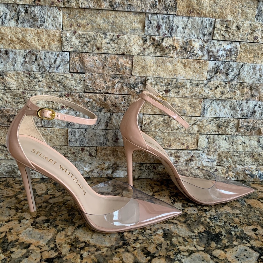Stuart Weitzman Stuart PVC Pointed Toe Pump - Picture 2 of 9